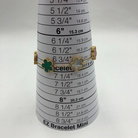 18K Gold Plated Women's Flower Bracelet Hypoallergenic Waterproof Non Tarnish - Picture 9 of 12